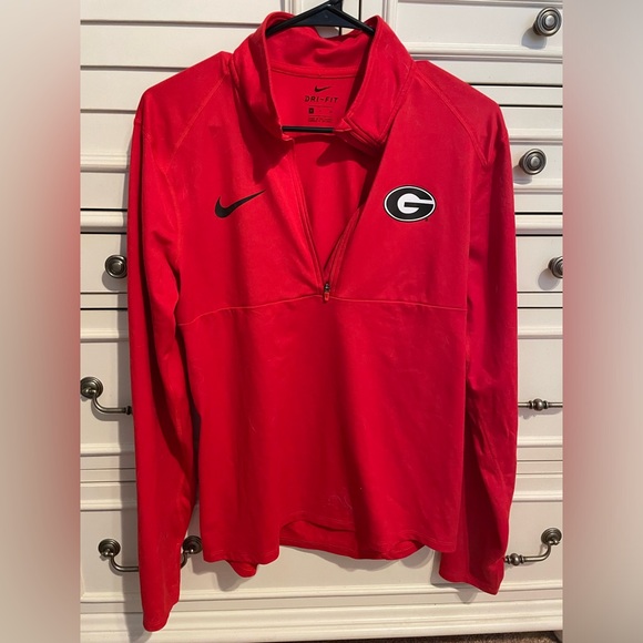 UGA | University of Georgia Red Nike Dry Fit Quarter Zip - Picture 1 of 2
